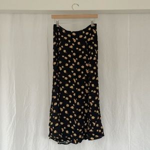 Reformation Zoe Floral Print Midi Skirt